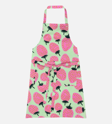 Fartuszek kuchenny 84x85 cm PIENI MANSIKKA Apron Green-Light Green-Pink