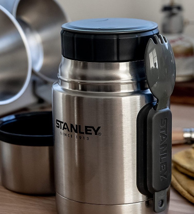 Stalowy termos obiadowy ze sztućcam 530 ml ADVENTURE ALL-IN-ONE-FOOD JAR Steel