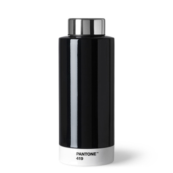 Butelka na wodę 630 ml PANTONE STEEL DRINKING BOTTLE - Black 419