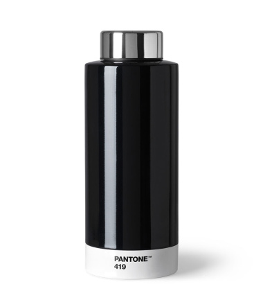 Butelka na wodę 630 ml PANTONE STEEL DRINKING BOTTLE - Black 419