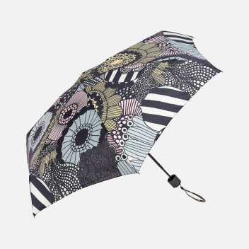 Parasolka składana Mini Manual SIIRTOLAPUUTARHA Umbrella Black-White-Grey-Light Pink