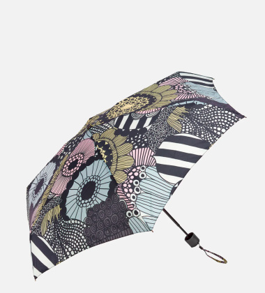 Parasolka składana Mini Manual SIIRTOLAPUUTARHA Umbrella Black-White-Grey-Light Pink