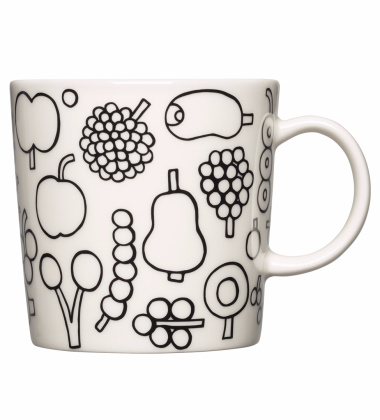 Kubek z porcelany 300 ml FRUTTA Oiva Toikka Mug Black-White