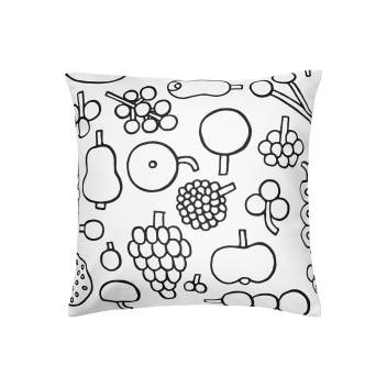 Poszewka na poduszkę 47x47 FRUTTA Cushion Cover Oiva Toikka - White-Black