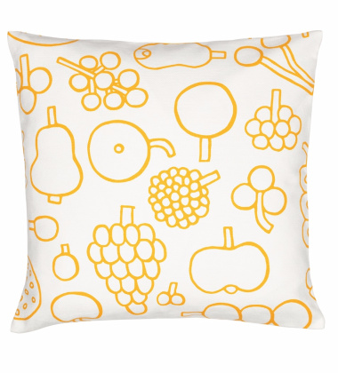 Poszewka na poduszkę 47x47 FRUTTA Cushion Cover Oiva Toikka - White-Yellow