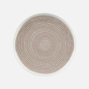 Talerz z porcelany 25 cm SIIRTOLAPUUTARHA White-Clay