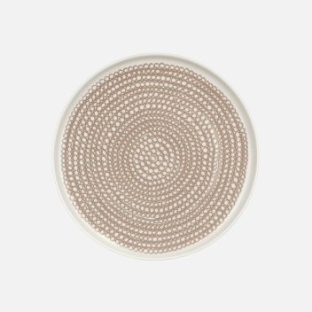 Talerz z porcelany 20 cm SIIRTOLAPUUTARHA White-Clay