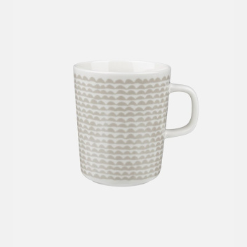 Kubek z porcelany z uchem 250 ml PAPAJO Mug Beige-White