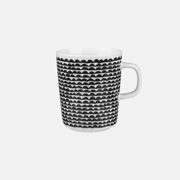 Kubek z porcelany z uchem 250 ml PAPAJO Mug Black-White