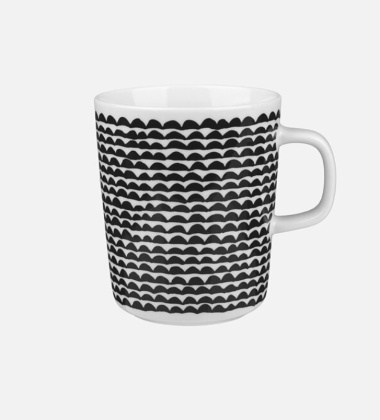 Kubek z porcelany z uchem 250 ml PAPAJO Mug Black-White