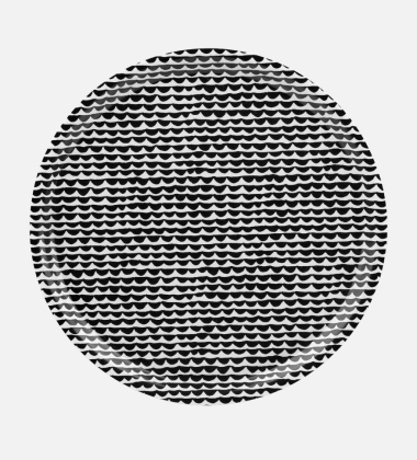 Taca z brzozowej sklejki z melaminą 31 cm  PAPAJO Playwood Tray Black-White