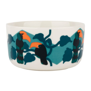 Miseczka z porcelany 500 ml PEPE Bowl Ecru-Orange-Turquoise