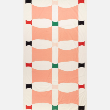 Obrus bawełniany z wzorem 140x273 ATALAYA Table Cloth Cotton-Green-Peach
