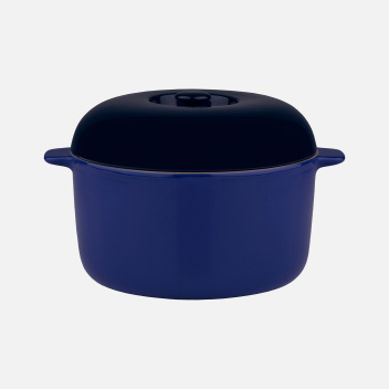 Garnek z pokrywką z ceramiki 2L OIVA POT Dark Blue-Terra