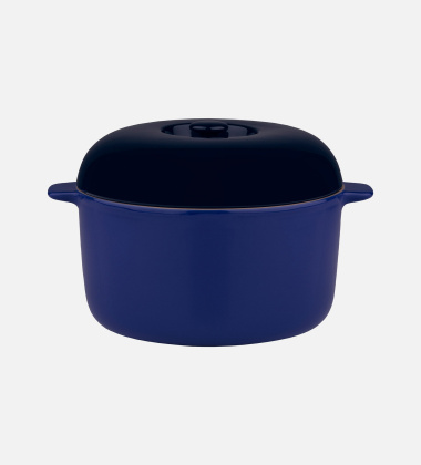 Garnek z pokrywką z ceramiki 2L OIVA POT Dark Blue-Terra