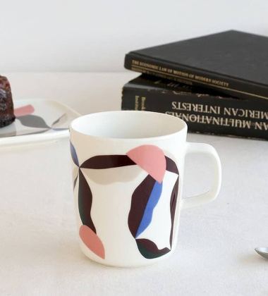 Kubek z porcelany z uchem 250 ml BERRY Mug Blue-Dark Wine-Powder-White