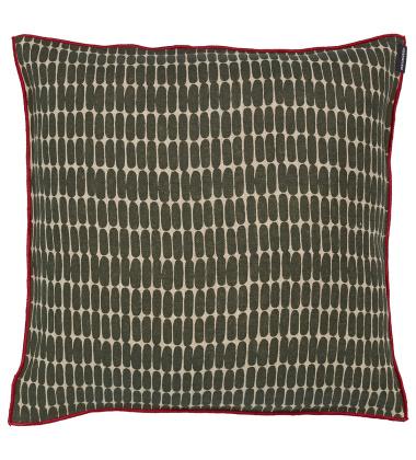 Poszewka na poduszkę z lnu 40x40 ALKU Linen Cushion Cover Dark Green-Brown-Red