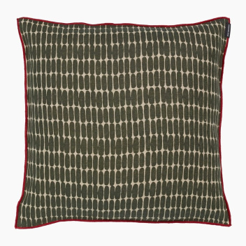 Poszewka na poduszkę z lnu 40x40 ALKU Linen Cushion Cover Dark Green-Brown-Red