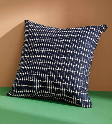 Poszewka na poduszkę lniana 40x40 PIENI ALKU Cushion Cover Terra-Dark Blue