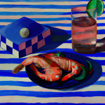 Poster 50x70 SHRIMPS AND STRIPES by Misfitting Things