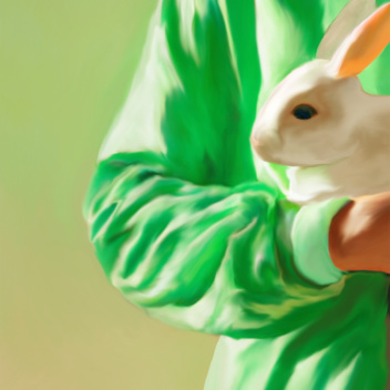 Poster 50x70 WHITE RABBIT by Misfitting Things