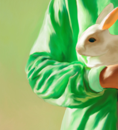 Poster 30x40 WHITE RABBIT by Misfitting Things