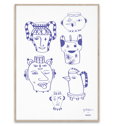 Poster 50x70 POT AND VASES-BLUE - MADO by Jaime Hayon