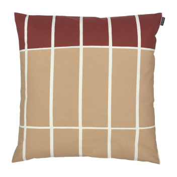 Poszewka na poduszkę 50x50 TIILISKIVI Cushion Cover Brown-Dark Red-Beige