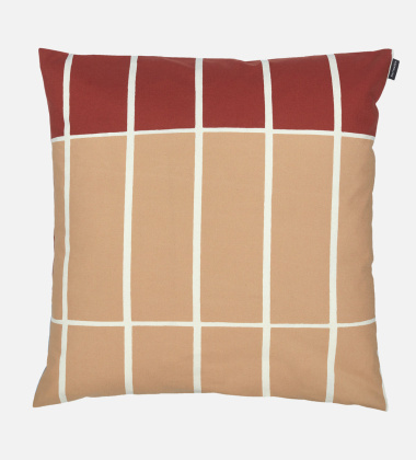 Poszewka na poduszkę 50x50 TIILISKIVI Cushion Cover Brown-Dark Red-Beige