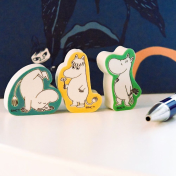 Komplet gumek do mazania Muminki MOOMIN ERASER Set 3 by Puckator