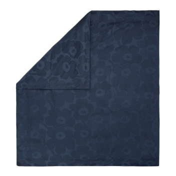 Komplet pościeli żakardowej z poduszkami 210x210 UNIKKO Duvet Cover Blue-Dark blue