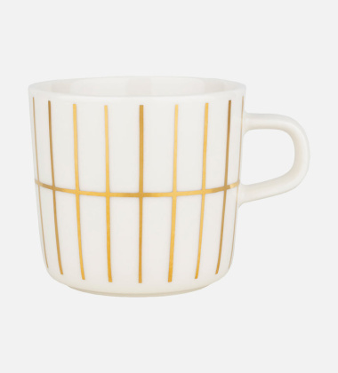 Filiżanka z uchem z porcelany ze złotem 200 ml TIILISKIVI Coffee Cup White-Gold