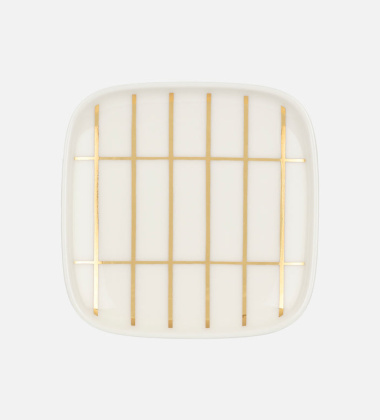 Talerzyk z porcelany ze złotem 10x10 TIILISKIVI Mini Plate White-Gold