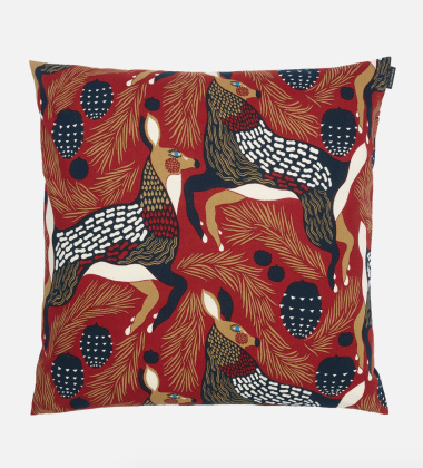 Poszewka na poduszkę 50x50 PEURA Cushion Cover Red-Dark Blue-Beige