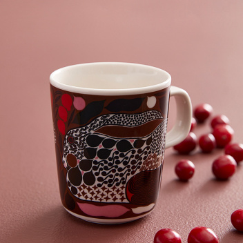 Kubek z porcelany z uchem 250 ml RUSAKKO Mug Red-Brown-Green-Pink