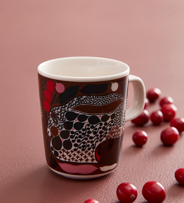 Kubek z porcelany z uchem 250 ml RUSAKKO Mug Red-Brown-Green-Pink