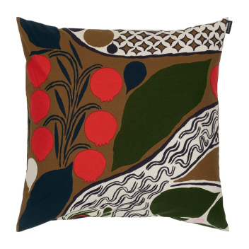 Poduszka bawełniana 50x50 cm RUSAKKO Cushion Cover Red-Brown-Green-Pink