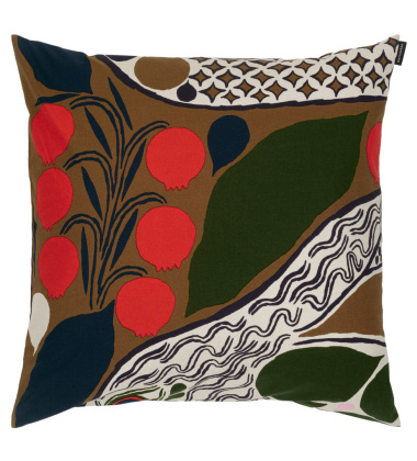 Poduszka bawełniana 50x50 cm RUSAKKO Cushion Cover Red-Brown-Green-Pink