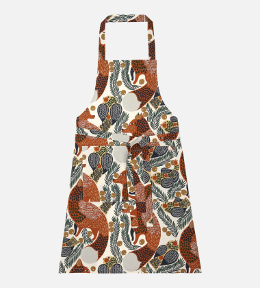 Fartuszek kuchenny 84x85 cm KETUNMARIA Apron Brown-Dark Green-White