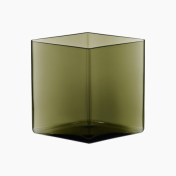Wazon szklany 20,5x18 cm RUUTU Vase Moss Green
