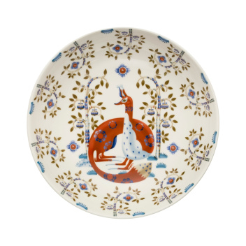 Talerz głęboki z porcelany 22 cm TAIKA DECO Deep Plate White-Red