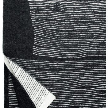 Koc wełniany dwustronny 150x200 MEHILÄISPESÄ Wool Blanket White-Black