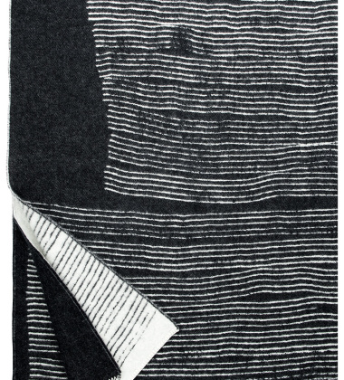 Koc wełniany dwustronny 150x200 MEHILÄISPESÄ Wool Blanket White-Black