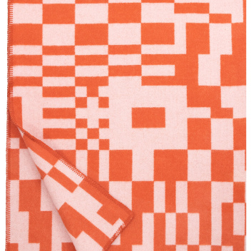 Koc wełniany 130x180 KOODI Wool Blanket Orange-Rose