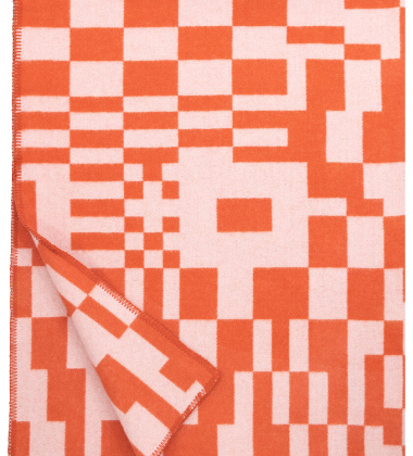 Koc wełniany 130x180 KOODI Wool Blanket Orange-Rose