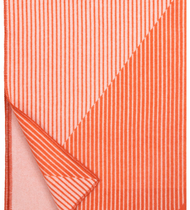 Koc wełniany 130x180 RINNE Wool Blanket Orange-Rose