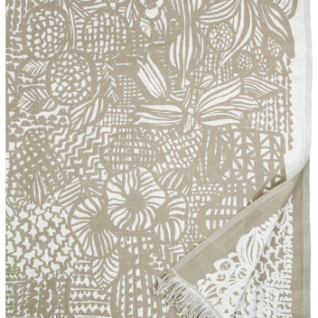 Obrus-Narzuta lniano-bawełniany 140x240 VARENTA Blanket-Tablecloth White-Linen