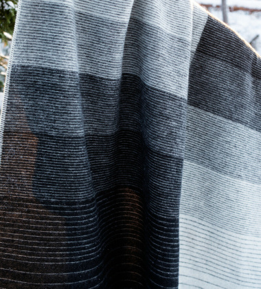 Koc wełniany 150x200 KAAMOS Wool Blanket White-Black-Grey