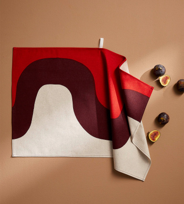Ścierka kuchenna 47x70 cm SEIREENI Tea Towel Burgundy-Linen-Red