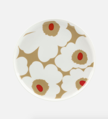Talerz z porcelany 20 cm UNIKKO Plate Beige-Red-White